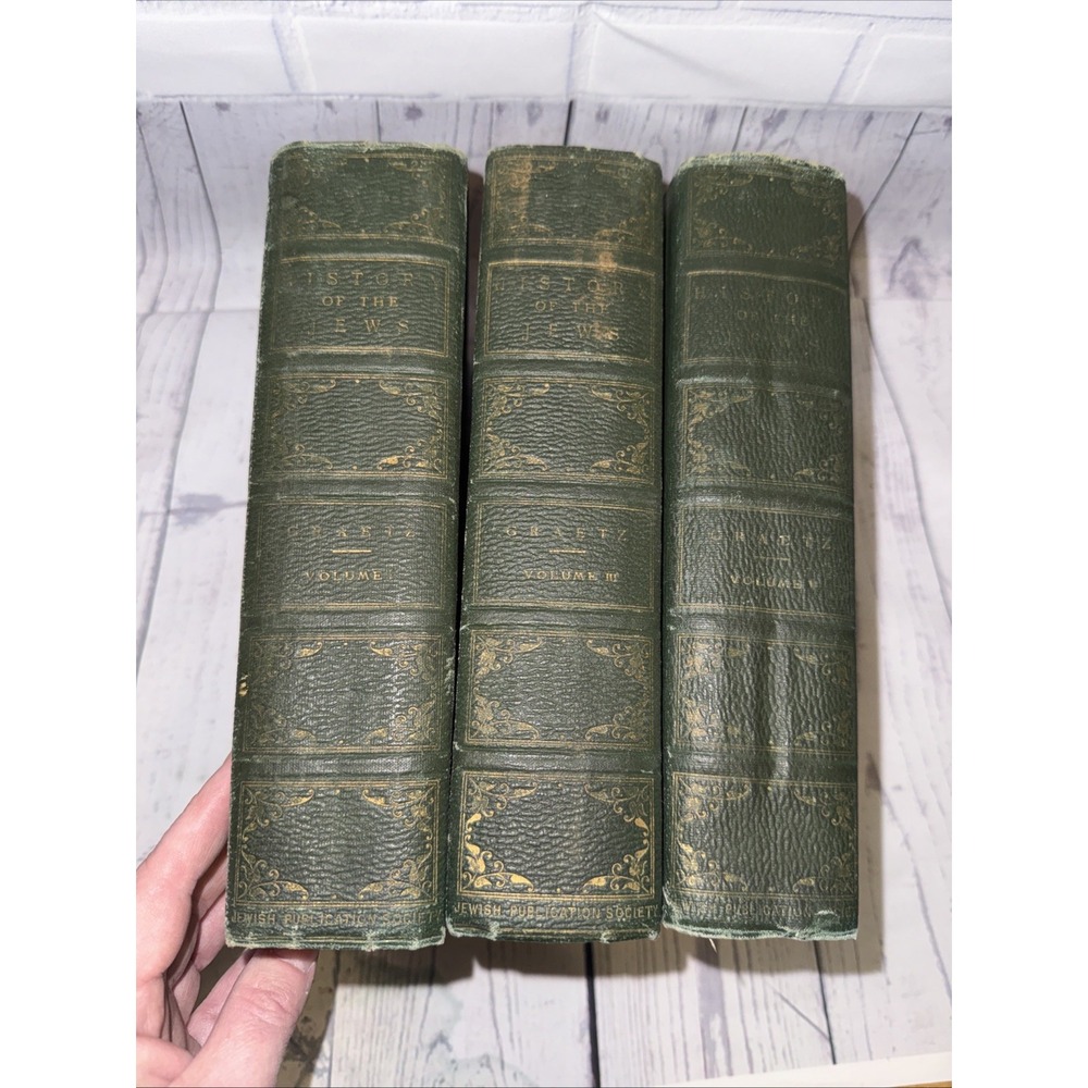 History of the Jews Graetz 1891 1st US Ed Vols 1 3 5 Kappa Nu Fraternity U Of M